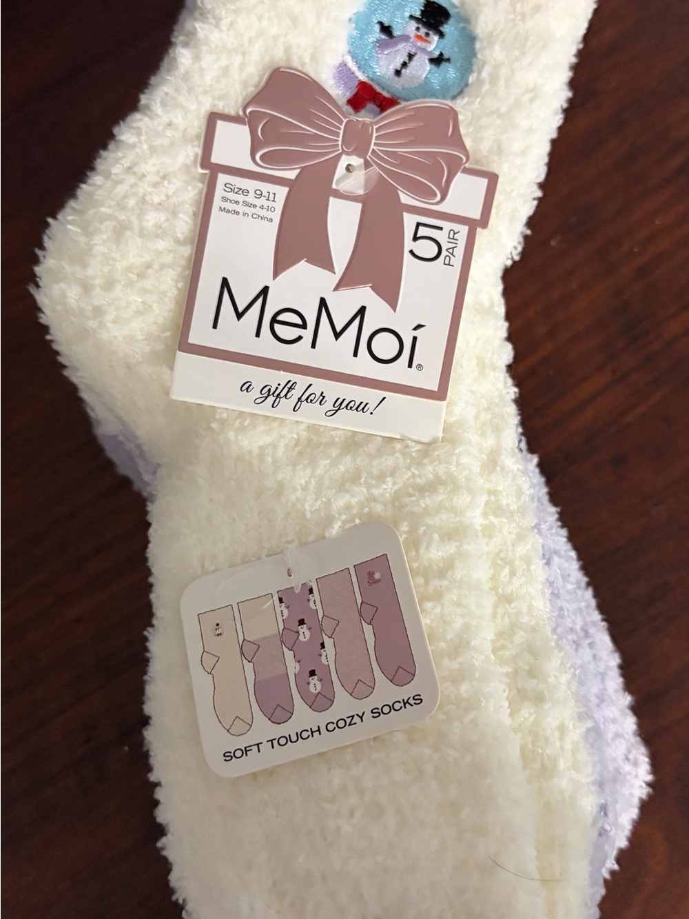 MeMoi Women's Cream Cozy Soft Touch Socks - 5 Pair